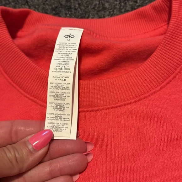 Alo Accolade Crewneck Sweatshirt, Candy Red, M - Picture 4 of 6
